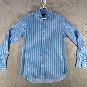 Saks Fifth Avenue Striped Dress Shirt Cotton‎ Button Down Small